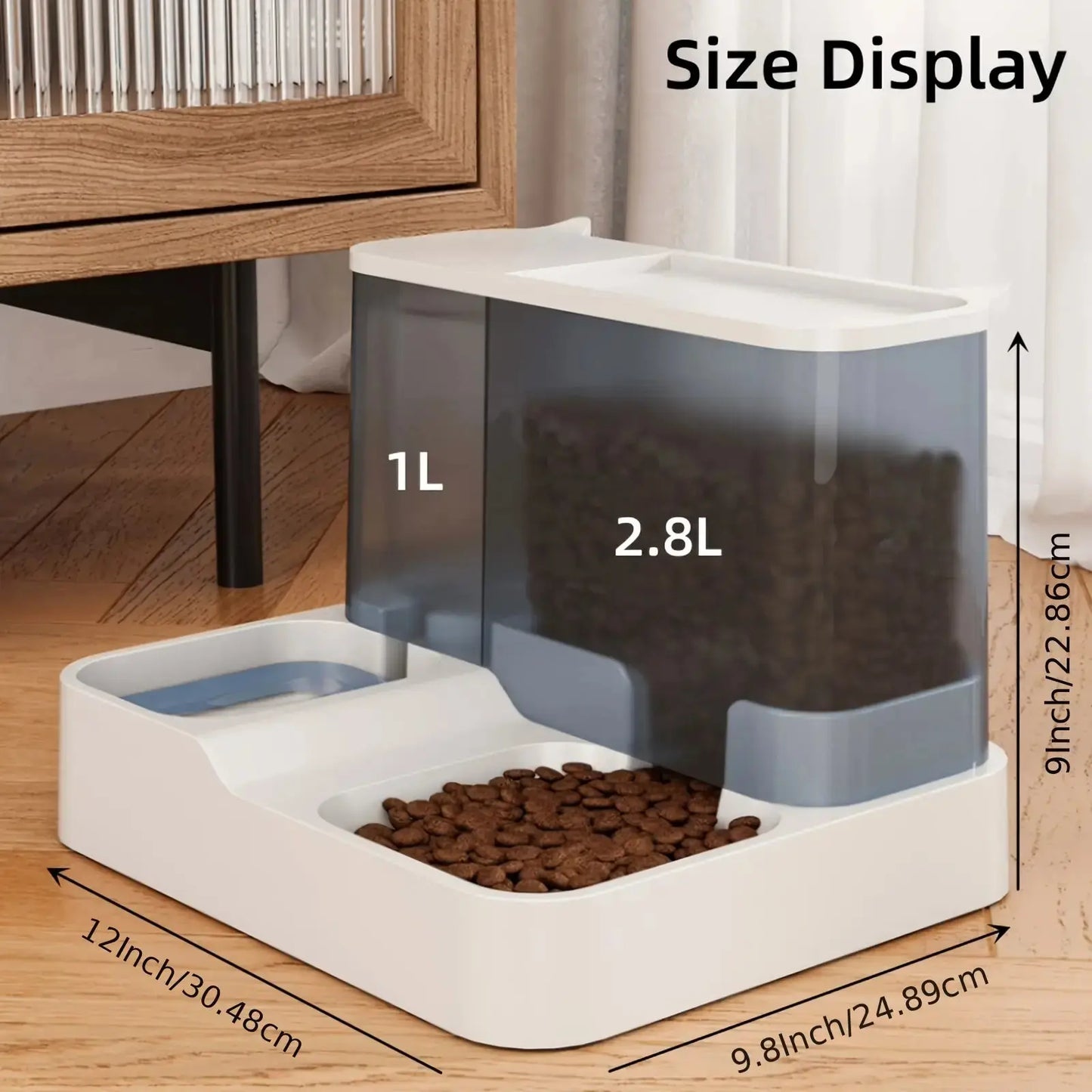 4L Gravity Pet Feeder and Water Dispenser Set for Dogs and Cats - No Power Required