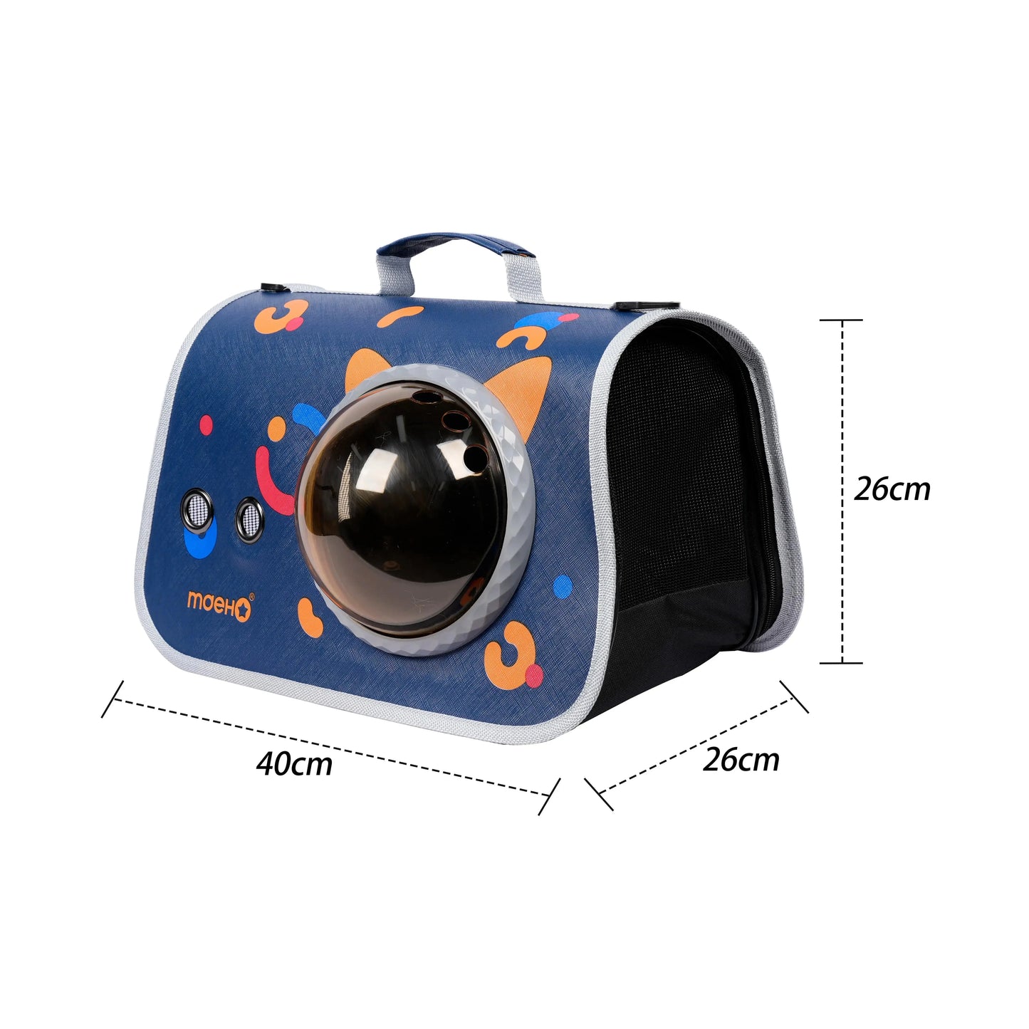 Premium 360° Transparent Space Capsule Pet Carrier Backpack with Breathable Vents and Adjustable Shoulder Strap for Commuting, Veterinary Visits, and Outdoor Use