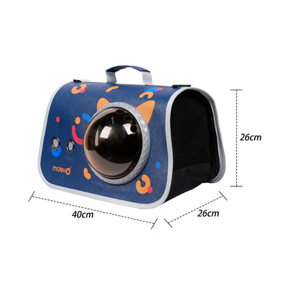 Premium 360° Transparent Space Capsule Pet Carrier Backpack with Breathable Vents and Adjustable Shoulder Strap for Commuting, Veterinary Visits, and Outdoor Use