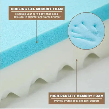 Orthopedic Gel Memory Foam Dog Bed with Washable Removable Cover and Waterproof Non-Slip Base for Large Dogs