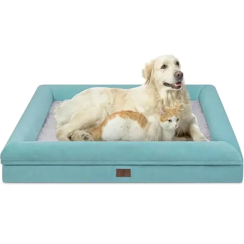 Orthopedic Gel Memory Foam Dog Bed with Washable Removable Cover and Waterproof Non-Slip Base for Large Dogs