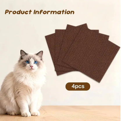 DIY Cat Scratch Furniture Protection Stickers - Scratch Mat and Couch Protector, Available in 4 Colors, 4 Pieces (11.8"x11.8") or 1 Piece (39.3"x11.8") with Free Gift Offer