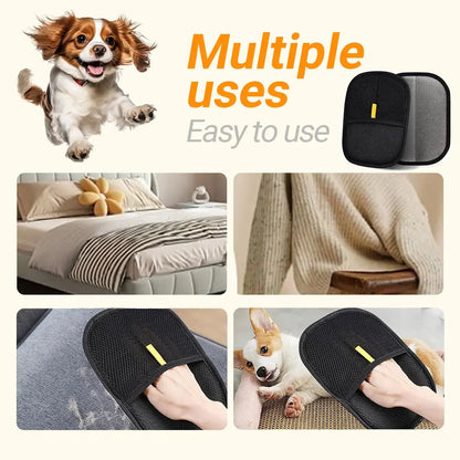 Electrostatic Pet Hair Remover Gloves for Dogs and Cats - Reusable Cleaning Solution for Carpets, Couches, and Clothing