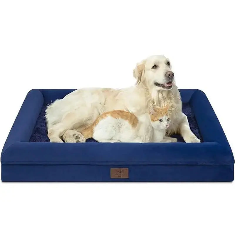 Orthopedic Gel Memory Foam Dog Bed with Washable Removable Cover and Waterproof Non-Slip Base for Large Dogs