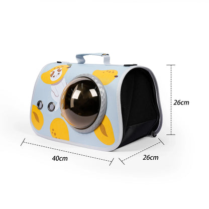 Premium 360° Transparent Space Capsule Pet Carrier Backpack with Breathable Vents and Adjustable Shoulder Strap for Commuting, Veterinary Visits, and Outdoor Use