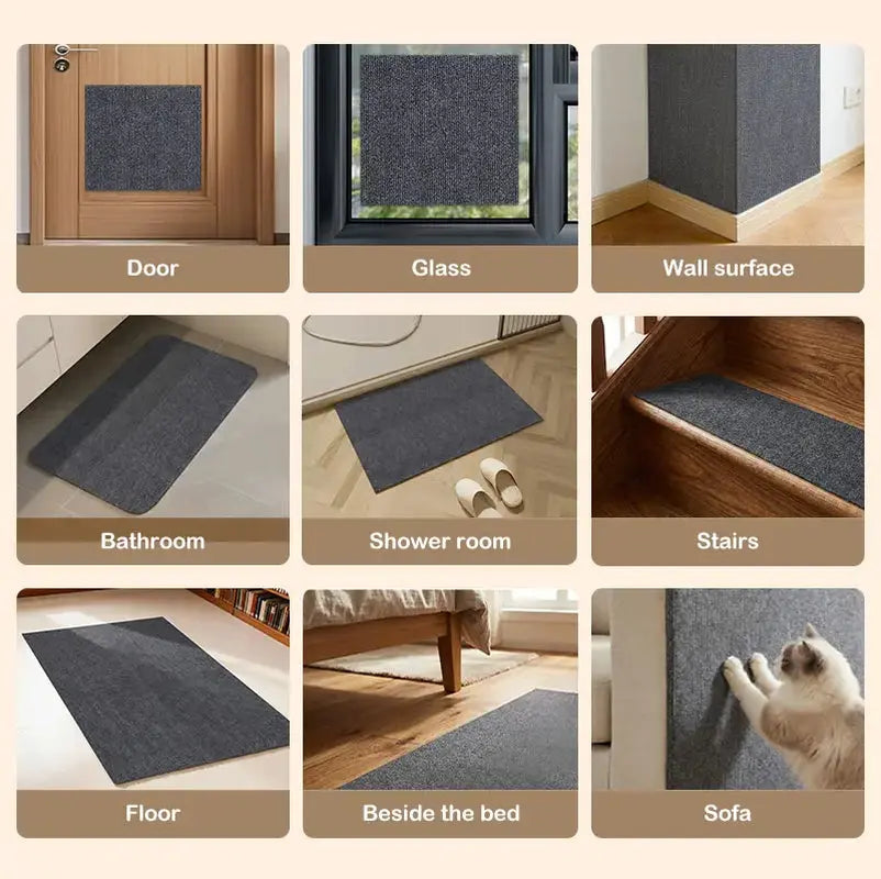 DIY Cat Scratch Furniture Protection Stickers - Scratch Mat and Couch Protector, Available in 4 Colors, 4 Pieces (11.8"x11.8") or 1 Piece (39.3"x11.8") with Free Gift Offer