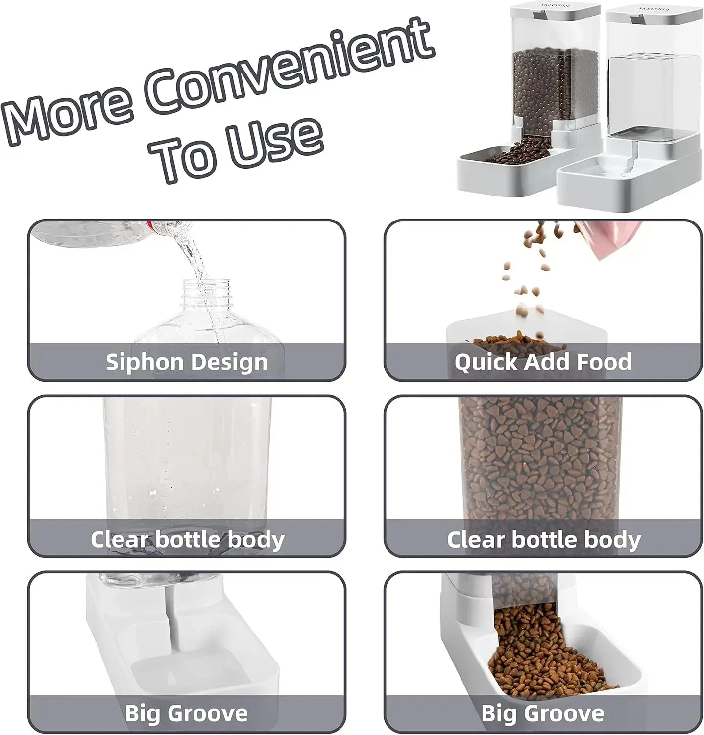 Automatic Gravity Pet Feeder and Water Dispenser Set with 3.8L Capacity for Dogs and Cats