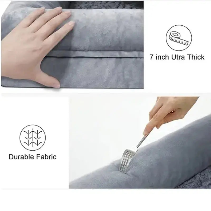 Orthopedic Gel Memory Foam Dog Bed with Washable Removable Cover and Waterproof Non-Slip Base for Large Dogs