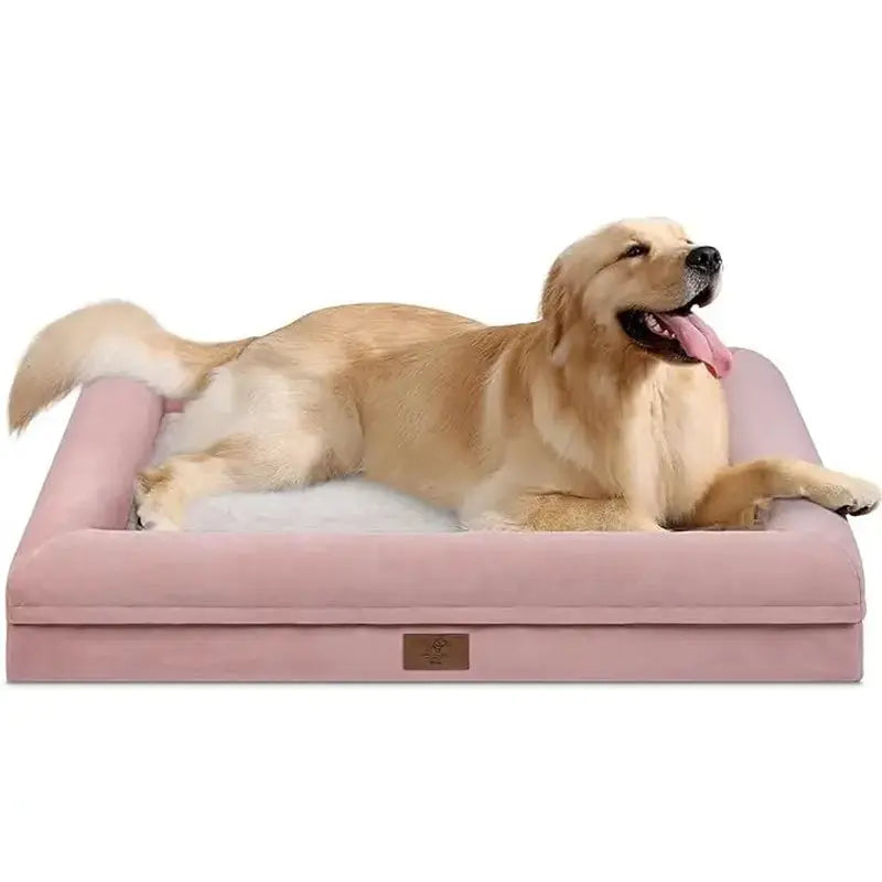 Orthopedic Gel Memory Foam Dog Bed with Washable Removable Cover and Waterproof Non-Slip Base for Large Dogs