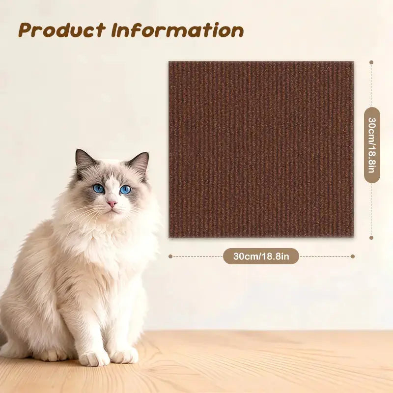 DIY Cat Scratch Furniture Protection Stickers - Scratch Mat and Couch Protector, Available in 4 Colors, 4 Pieces (11.8"x11.8") or 1 Piece (39.3"x11.8") with Free Gift Offer