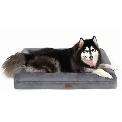 Orthopedic Gel Memory Foam Dog Bed with Washable Removable Cover and Waterproof Non-Slip Base for Large Dogs