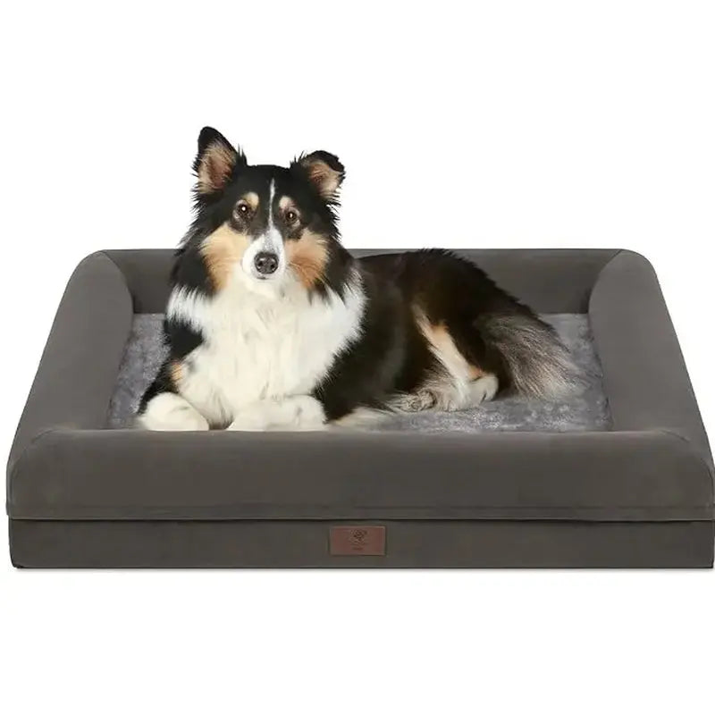 Orthopedic Gel Memory Foam Dog Bed with Washable Removable Cover and Waterproof Non-Slip Base for Large Dogs