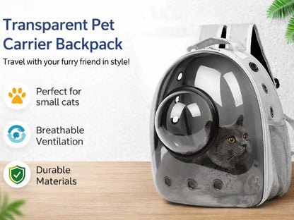 Transparent Breathable Cat Carrier Backpack with Bubble Window for Small Pets